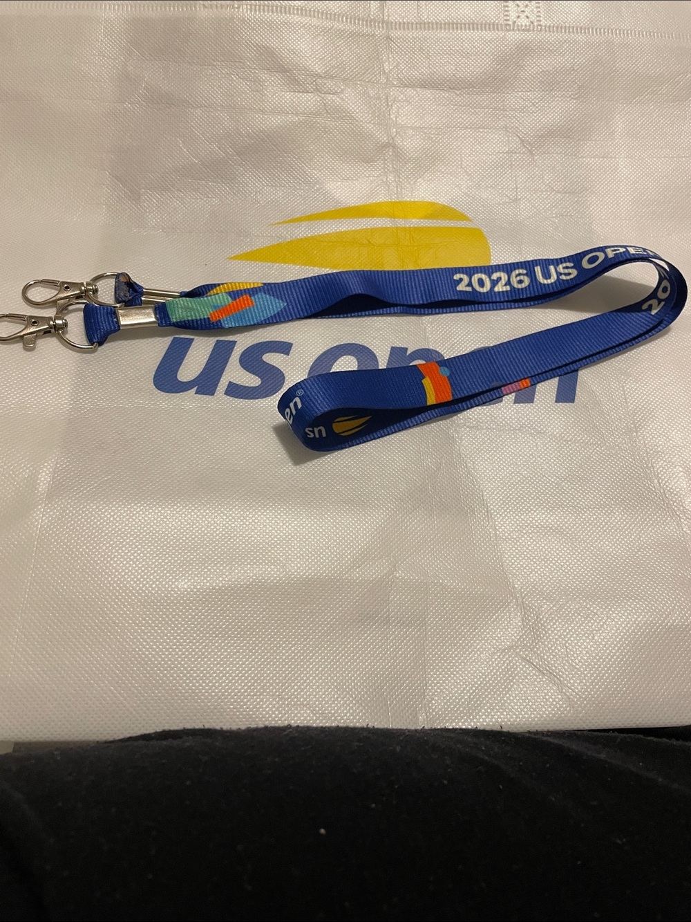 Blue Branded Lanyard with Dual Clips